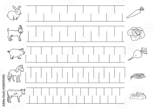 Trace line worksheet for preschool kids 