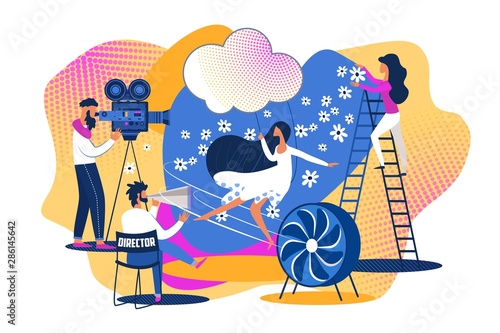 Cartoon People Movie Set Scene Shooting Film Make