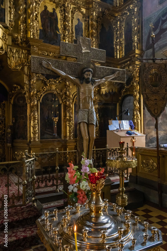 In the Holy Cross Orthodox Church built in 1774, the city of Palekh, Russia.