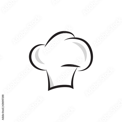 Vector chef hat. Baker cap isolated on white background.