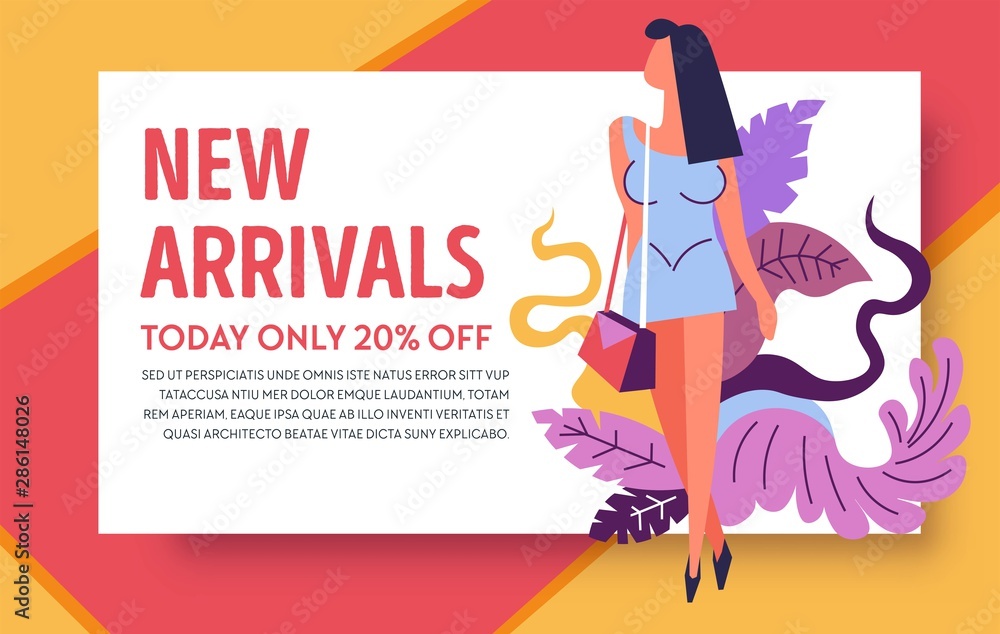 Internet store, new arrivals promo web banner, shopping Internet store, new arrivals promo web banner, shopping