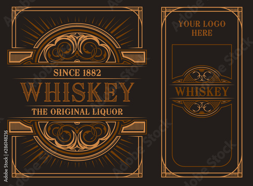 Vintage label template for whiskey..