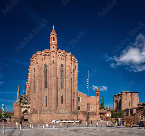 Exterior of the famous cathedral of Albi, France