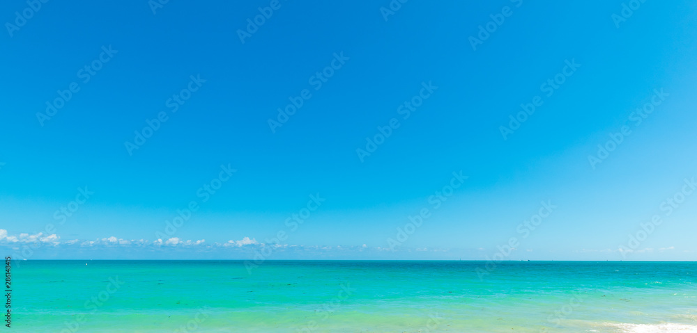 Blue sky over world famous Miami Beach