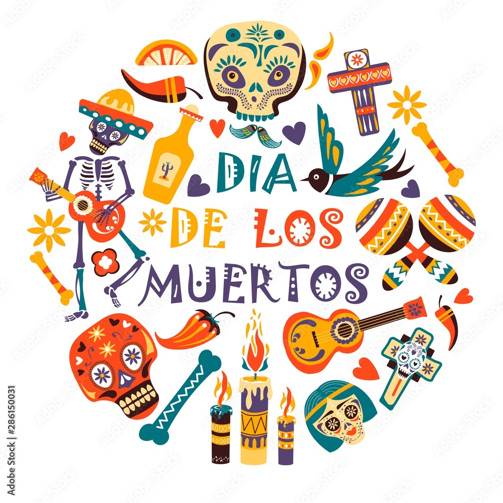 Obraz premium Mexican holiday or fiesta, Dia de los moertos, Day of dead