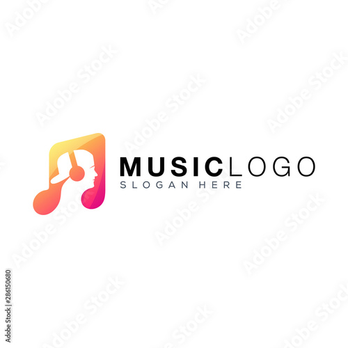 music logo design vector illustration