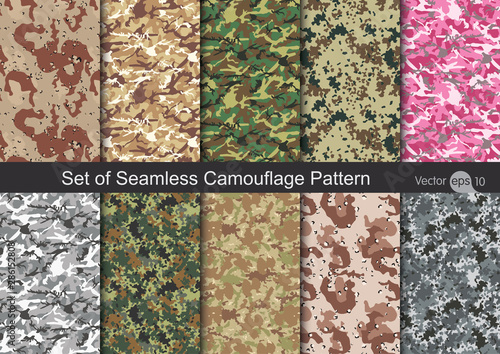 Seamless Camouflage pattern vector photo