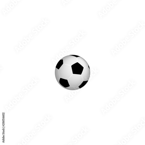 Realistic football ball in black and white. Soccer ball vector icon.