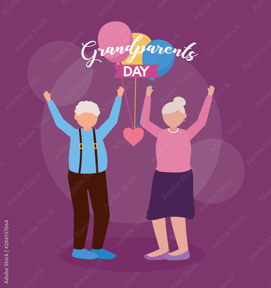 happy grandparents day flat design happy grandparents day flat design