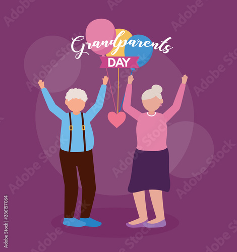 happy grandparents day flat design