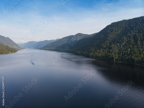 Aerial view on Teletskoye l...