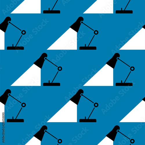 Table lamp seamless pattern. White and black background. Abstract geometric shape texture. Design template for wallpaper,wrapping, textile. Vector Illustration