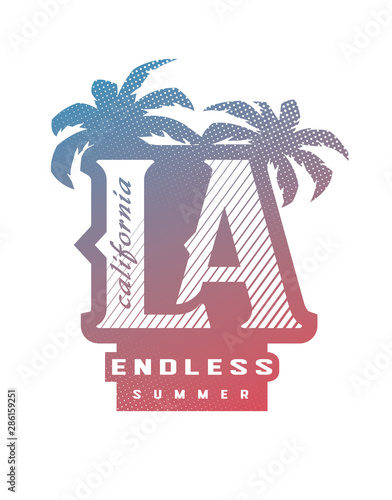 Los Angeles, California typography for t-shirt print. Vector illustration.