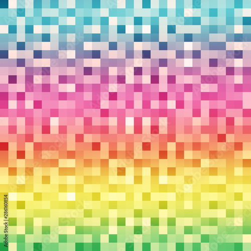 Multicolored mosaic technology abstract geometric background with squares