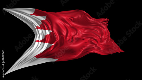 3d Illustration of Bahrain flag on Black Background 