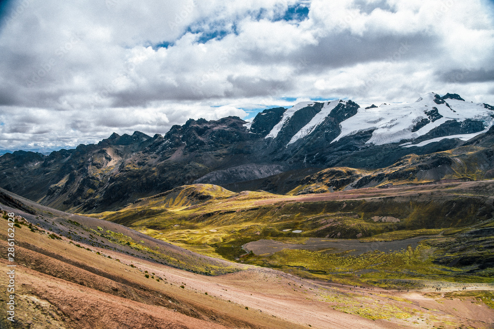Rainbow Mountain hike in the Peruvian Andes near Cusco, Peru