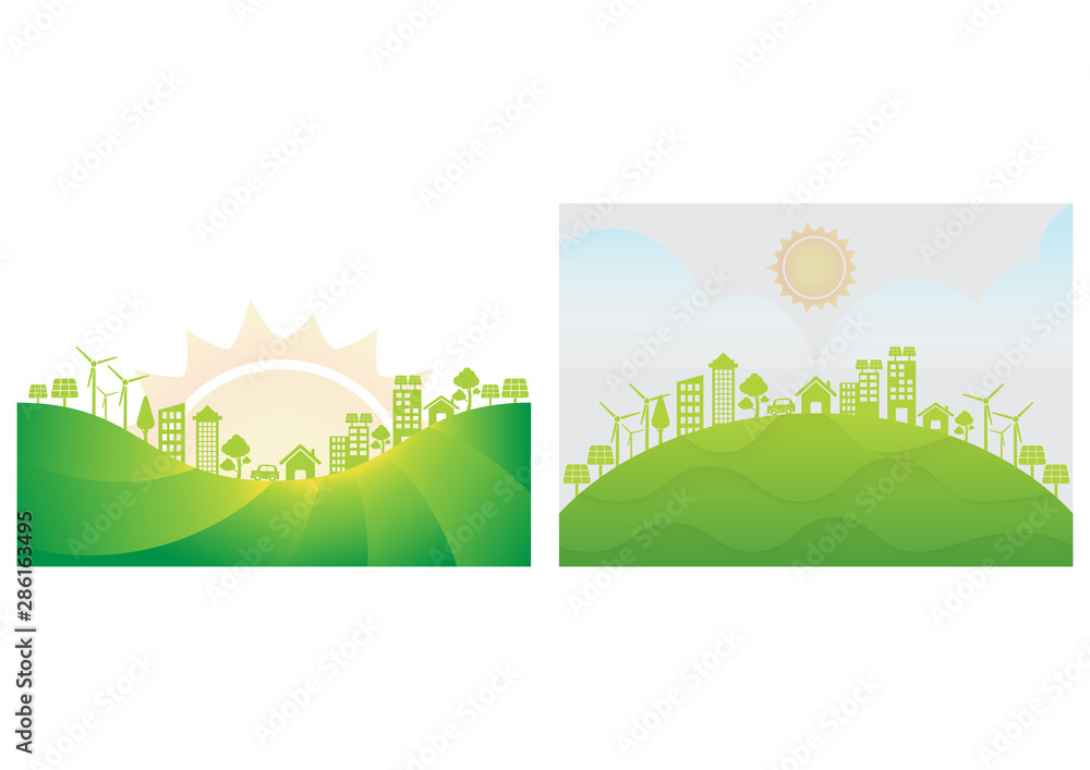 Ecology environmentally friendly concept.World Ozone Day. vector illustration