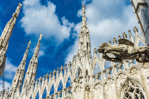 White marble statues on the...