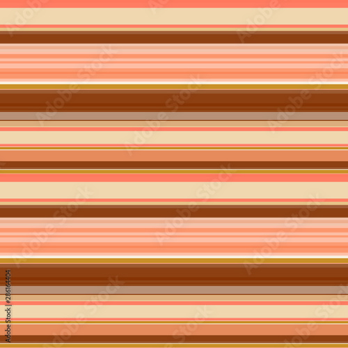 Stripes of different widths, brown-orange gamma with beige and ocher. Seamless striped pattern.