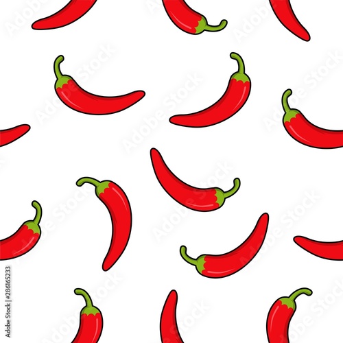 Chili seamless vector for textile, surface textures, web page backgrounds