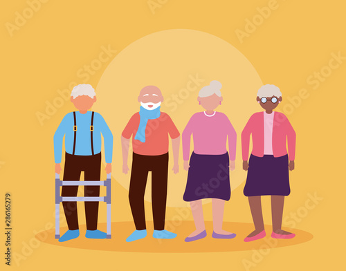 happy grandparents day flat design