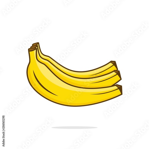 three bananas vector. Banana icon or symbol isolated