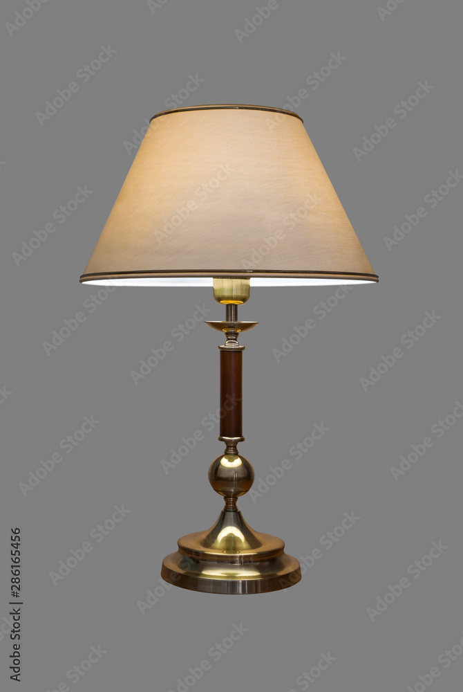 Table lamp on grey background Table lamp on grey background