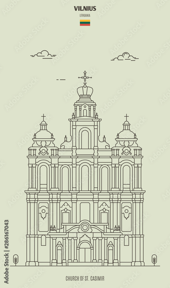 Church of St. Casimir in Vilnius, Lithuania. Landmark icon