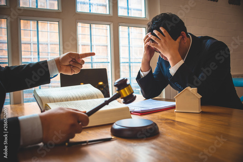 Businessman feels stressed when filed for bankruptcy, bankruptcy and execution concept Fototapet
