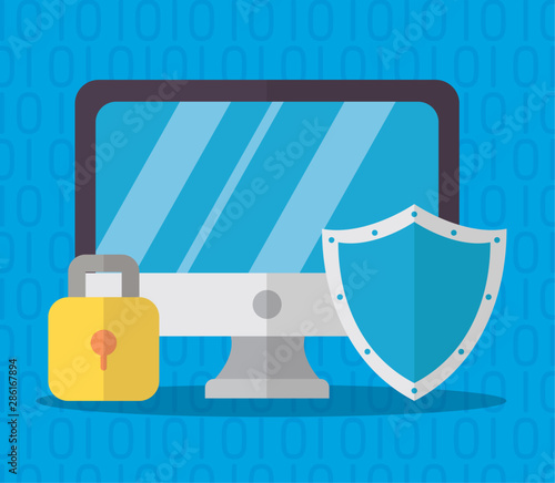 technology internet security flat design