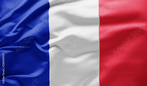 Waving national flag of France