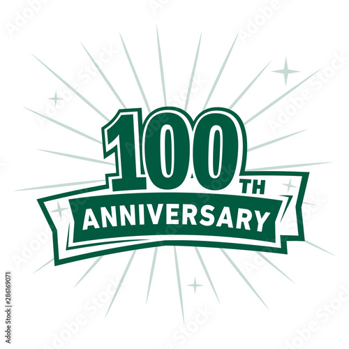 100 years anniversary logo design . 100th years logo. One hundredth vector and illustration.