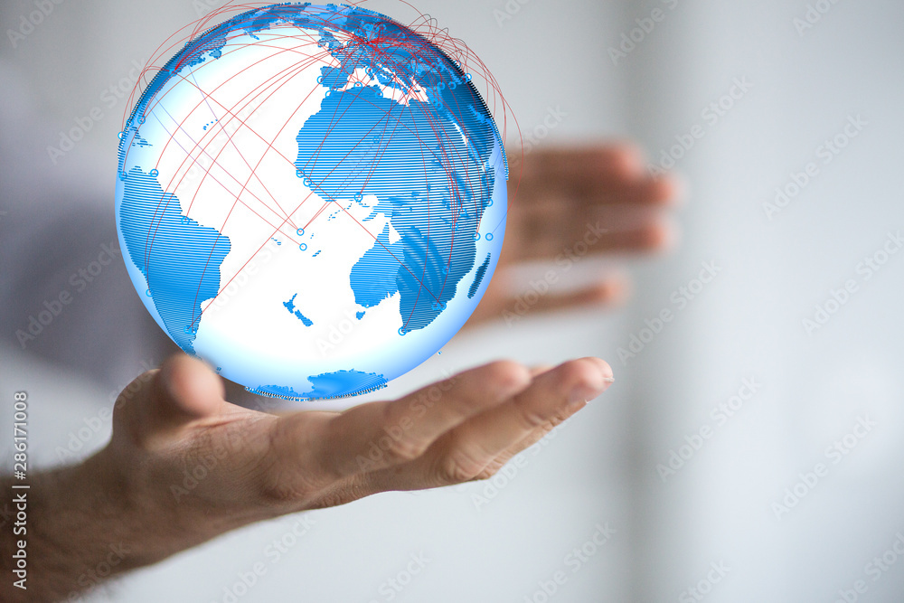 Global network connection. World map point and line composition Global network connection. World map point and line composition