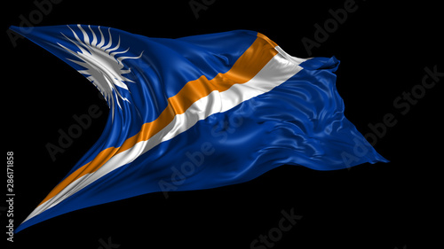 3d Illustration of marshall islands flag on Black Background 