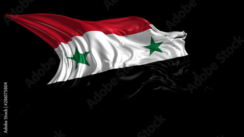 3d Illustration of Syria flag on Black Background 
