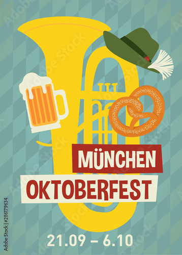 Oktoberfest flyer, banner. Beer festival poster concept design.
