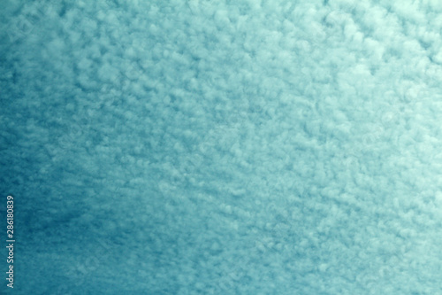 continuous fluffy soft cirrus clouds on a blue sky. abstract natural background for design and text
