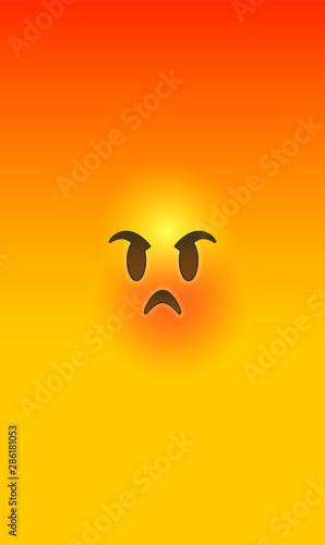 Angry red yellow 3d smiley face phone background