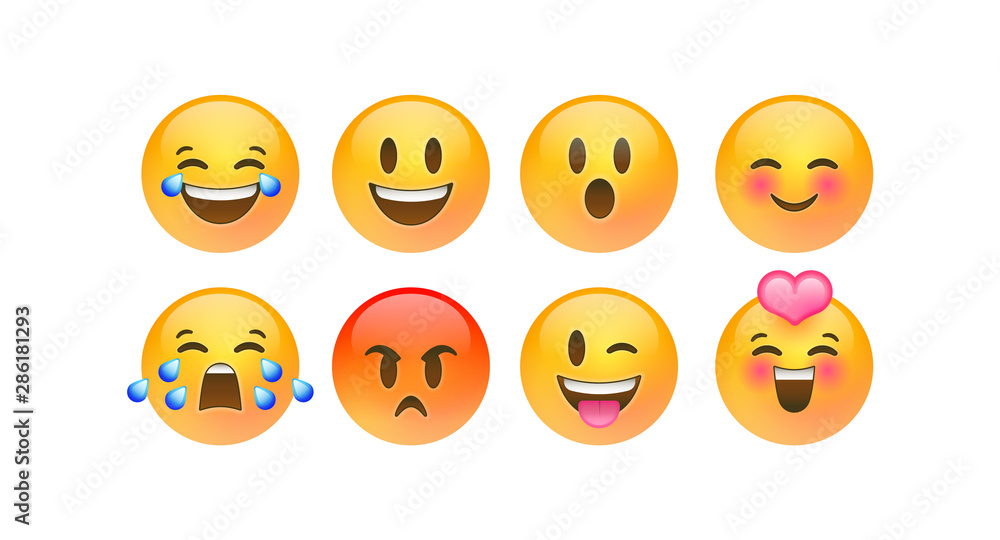 Fototapeta premium Fun 3d yellow smiley face icon isolated background