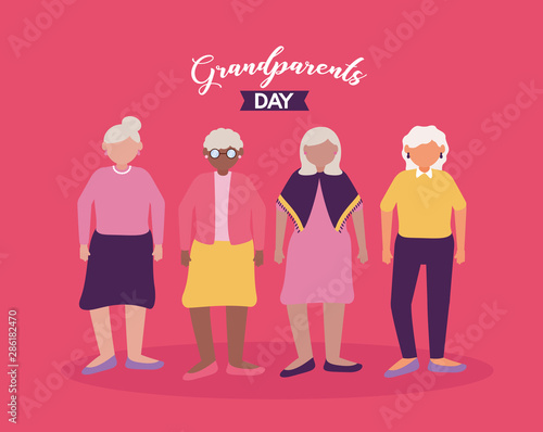happy grandparents day flat design