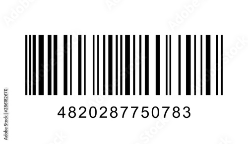 Barcode on white background. Vector illustration photo