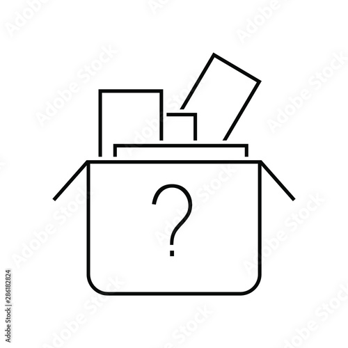 	 Lost items line vector icon. unidentified items outline isolated icon.