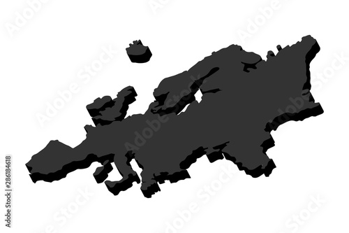 Europe Map 3D Vector illustration