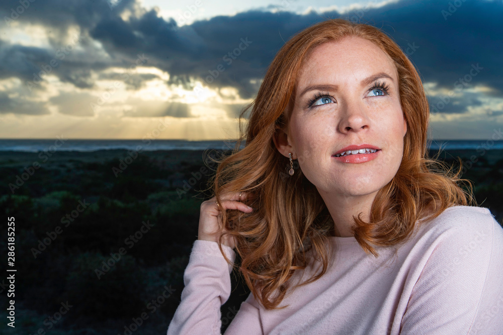 Portrait of pretty woman with red hair Portrait of pretty woman with red hair