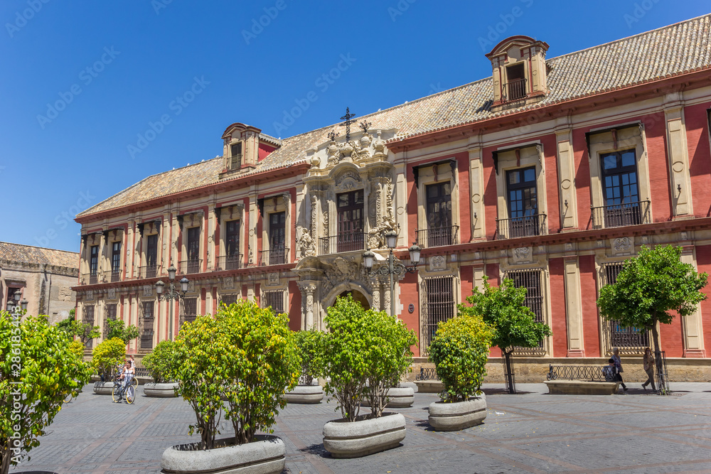 Historic Arzobispal Palace in the center of Sevilla, Spain