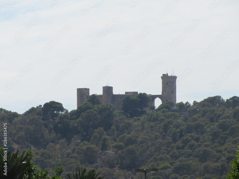 Bellver Castle on the Horizon near Palma de Mallorca, Spain 