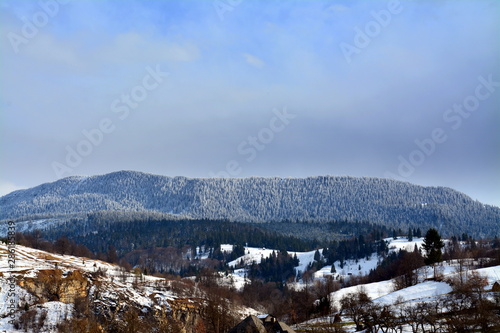 landscape with Rodna mountains in winter