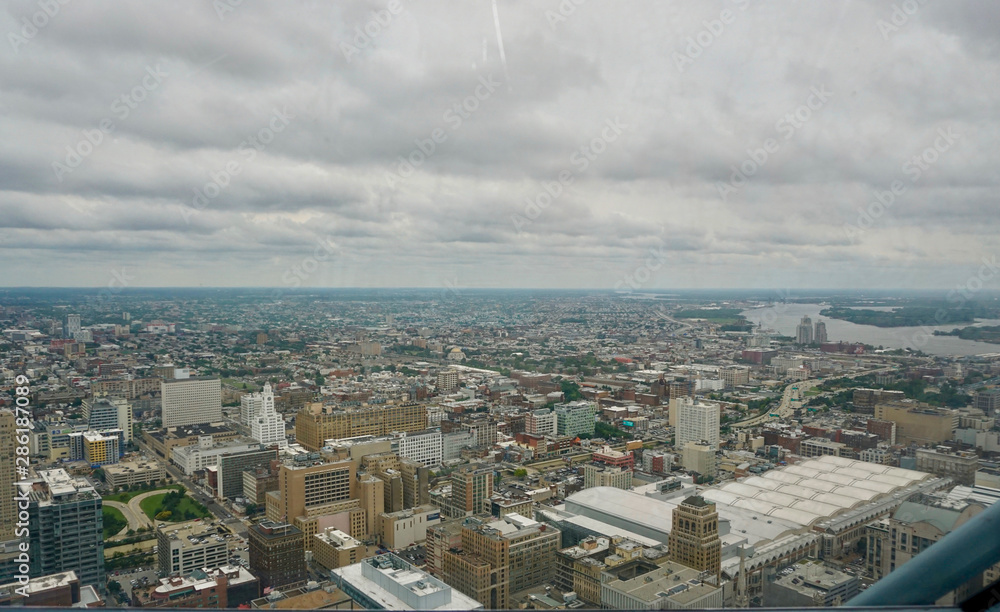 aerial view of the city Philadelphia