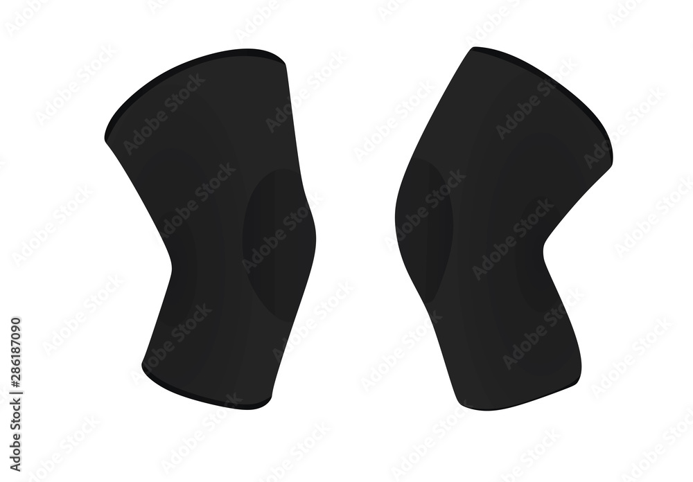 Black knee support. vector illustration Black knee support. vector illustration