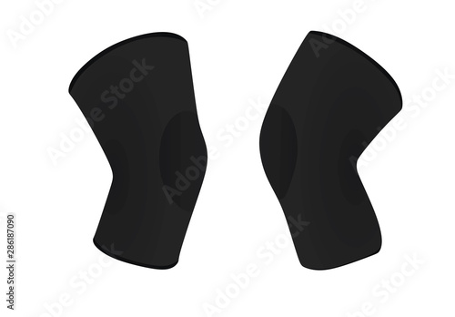 Black knee support. vector illustration